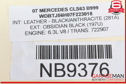 03-11 Mercedes W219 CLS63 AMG E500 Rear Right Air Suspension Bag Shock OEM
