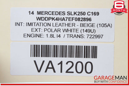 12-20 Mercedes R172 SLK250 Rear Right or Left Side B Pillar Audio Sound Speaker