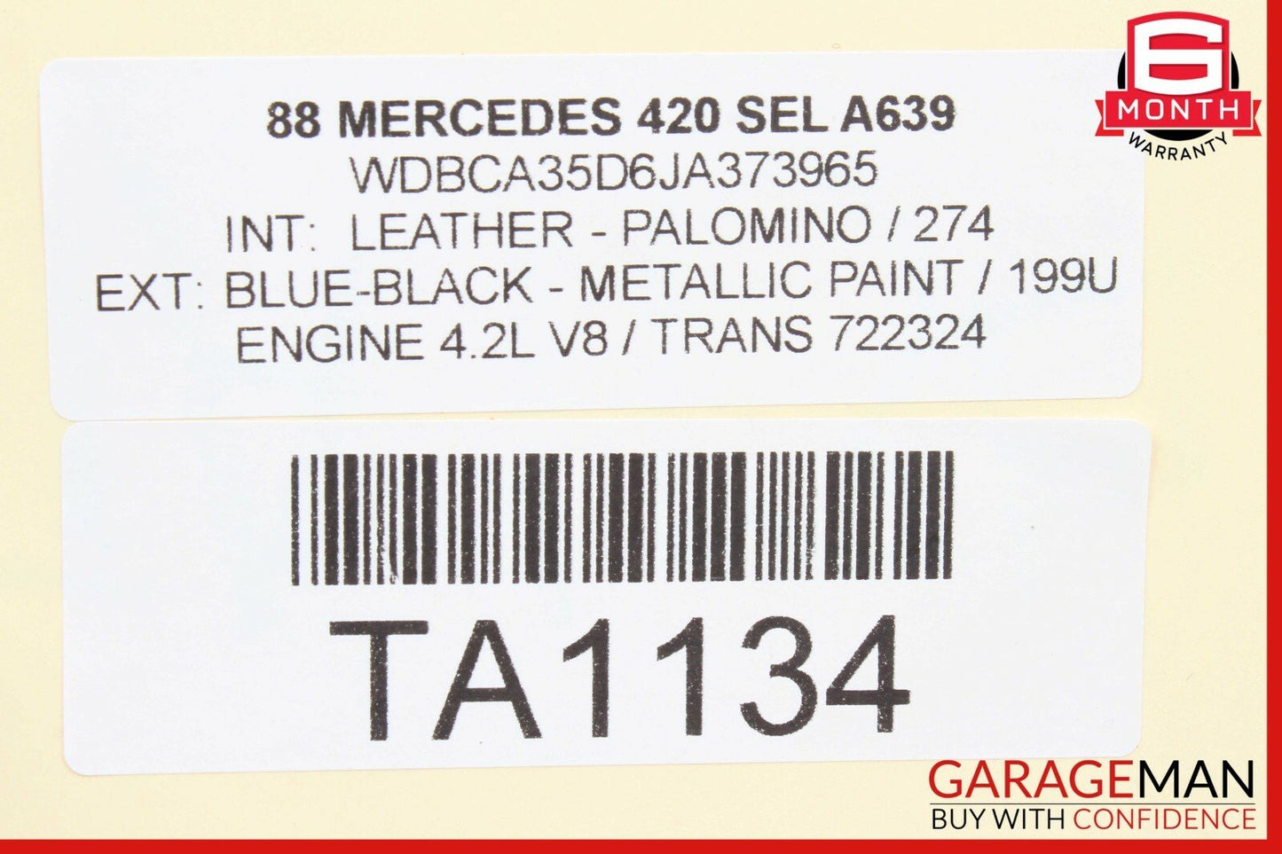 86-91 Mercedes W126 420SEL 560SEL Rear Left / Right Seatbelt Seat Belt Retractor