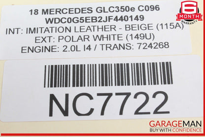 18-20 Mercedes X253 GLC350e Front Left Driver Side Radiator Support Bracket