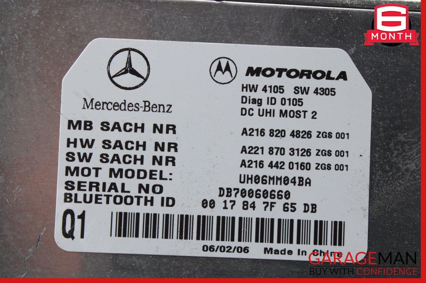 07-10 Mercedes W221 S550 CL550 Bluetooth Communication Module 2168206726 OEM