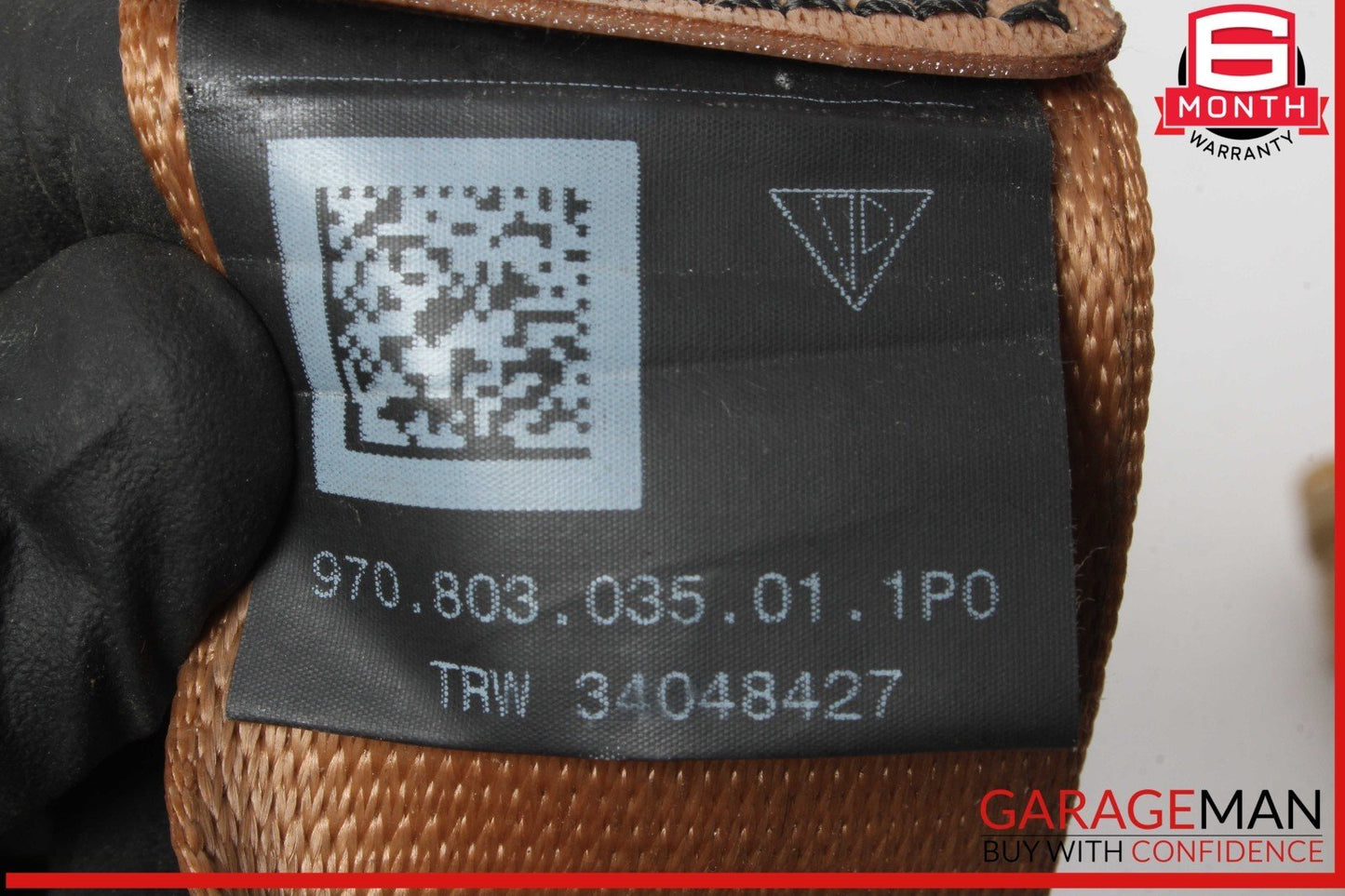 10-16 Porsche Panamera 970 Rear Left or Right Side Seat Belt Brown OEM