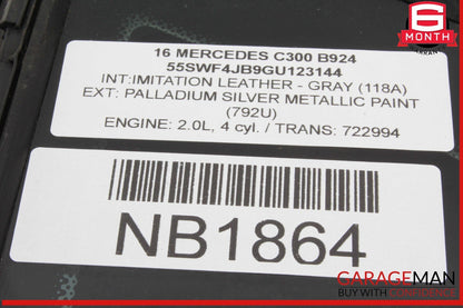 15-20 Mercedes W205 C300 C350e C400 Rear Left Side Door Window Quarter Glass OEM