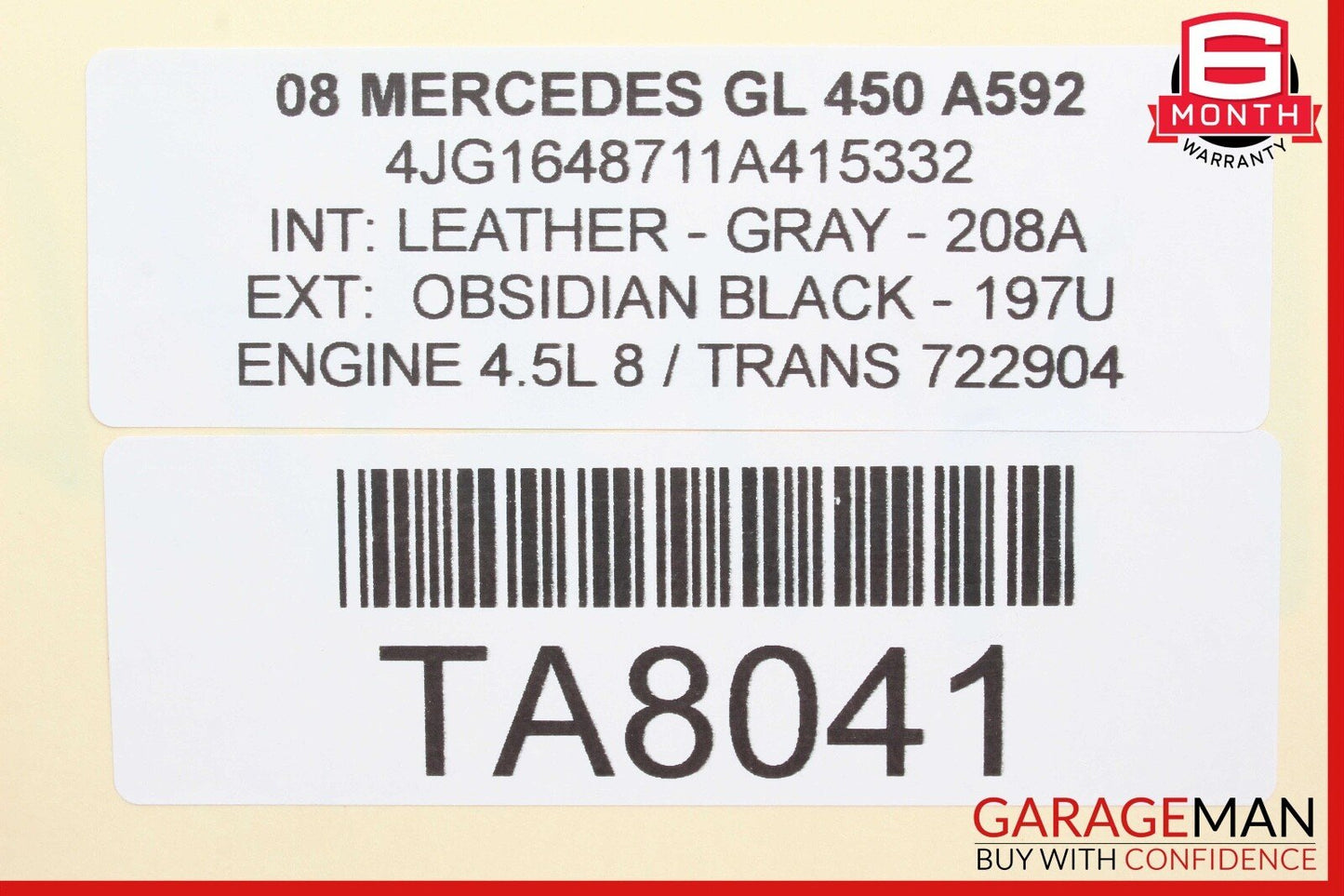07-12 Mercedes X164 GL450 Right Side Sun Visor Shade Sunvisor Beige OEM