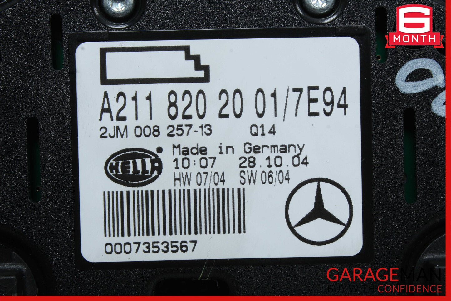 03-11 Mercedes W219 CLS500 E350 Rear Overhead Dome Light Gray OEM
