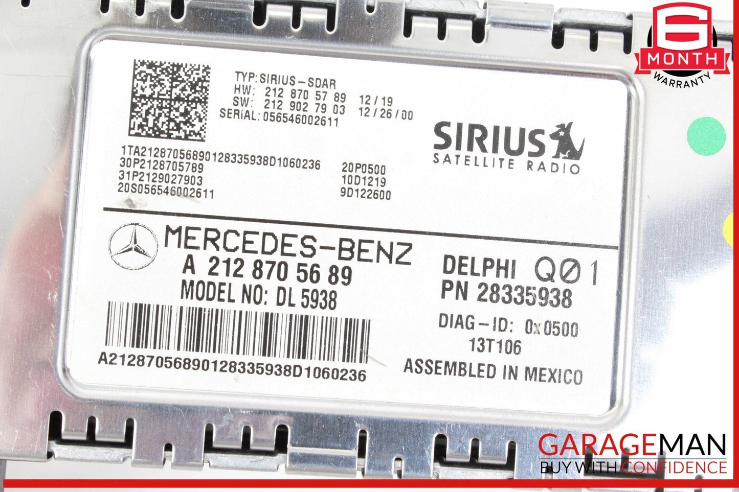 10-16 Mercedes W212 E350 C250 SLK250 Sirius Satellite Radio Receiver Module OEM
