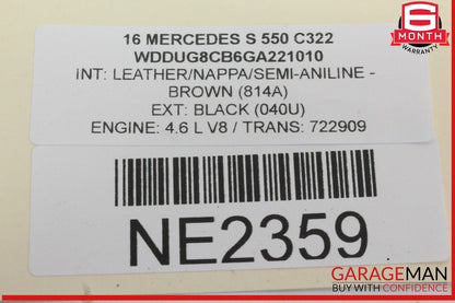 14-17 Mercedes W222 S550 Front Windshield Rain Light Sensor 2229001310 OEM