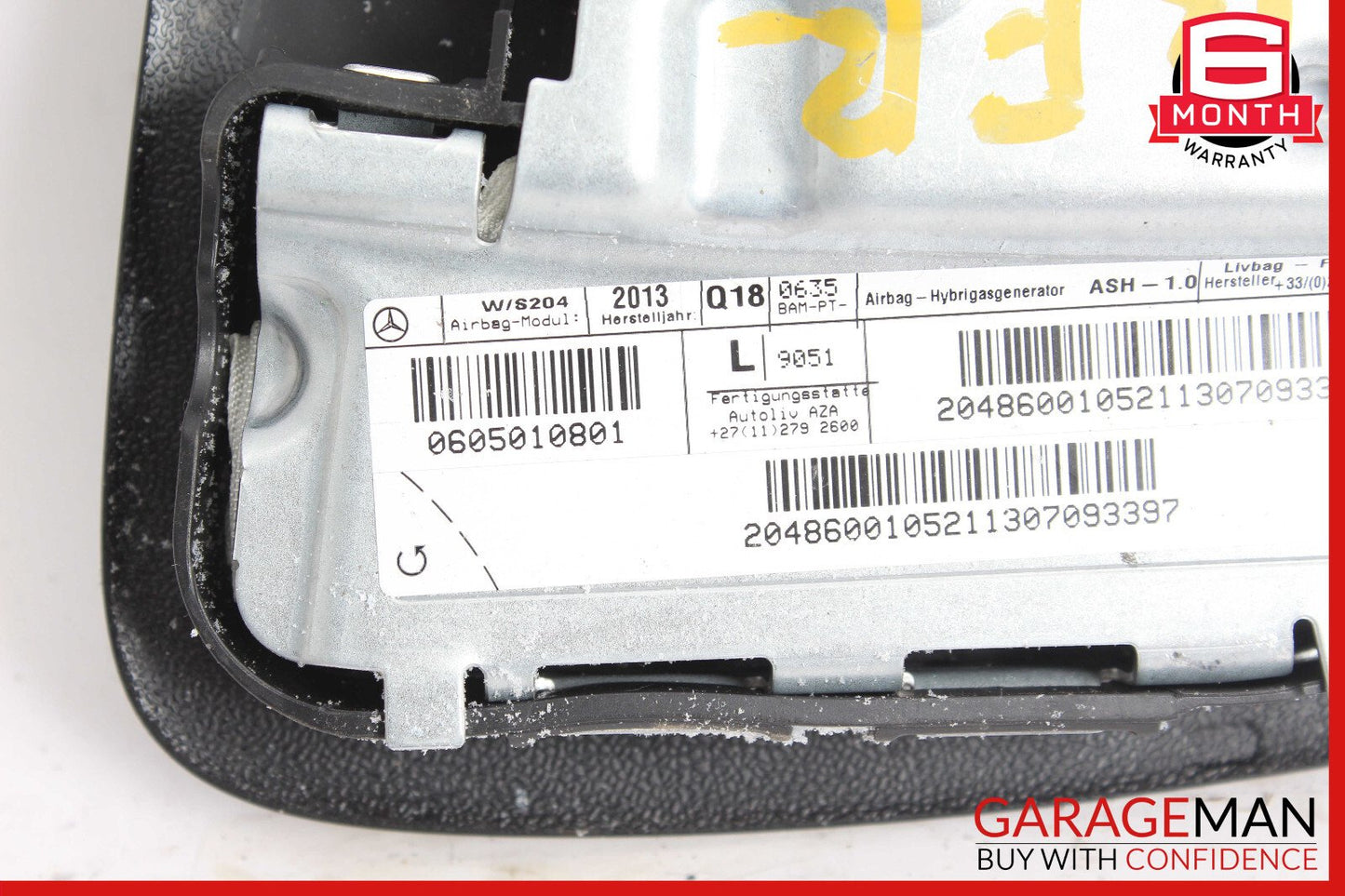 08-15 Mercedes C180 C280 GLK350 Front Left SRS Seat Airbag Air Bag Black