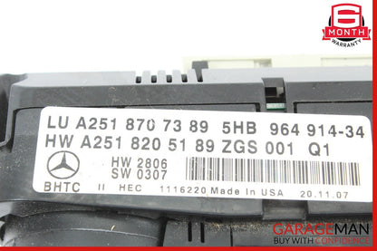 06-12 Mercedes W164 GL320 R350 ML550 A/C AC Heater Climate Control Switch OEM
