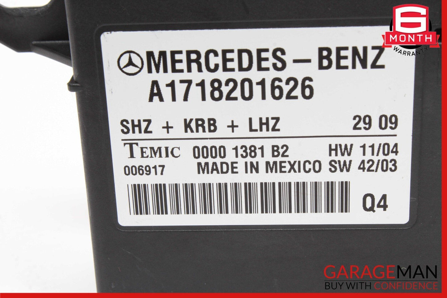 05-11 Mercedes R171 SLK300 SLK280 Heating Heated Seat Control Module Unit OEM