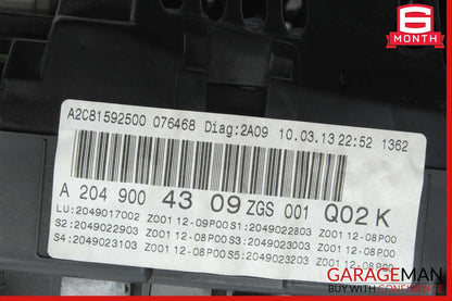 12-14 Mercedes W204 C250 C350 Speedometer Odometer Instrument Cluster Gauge Assy
