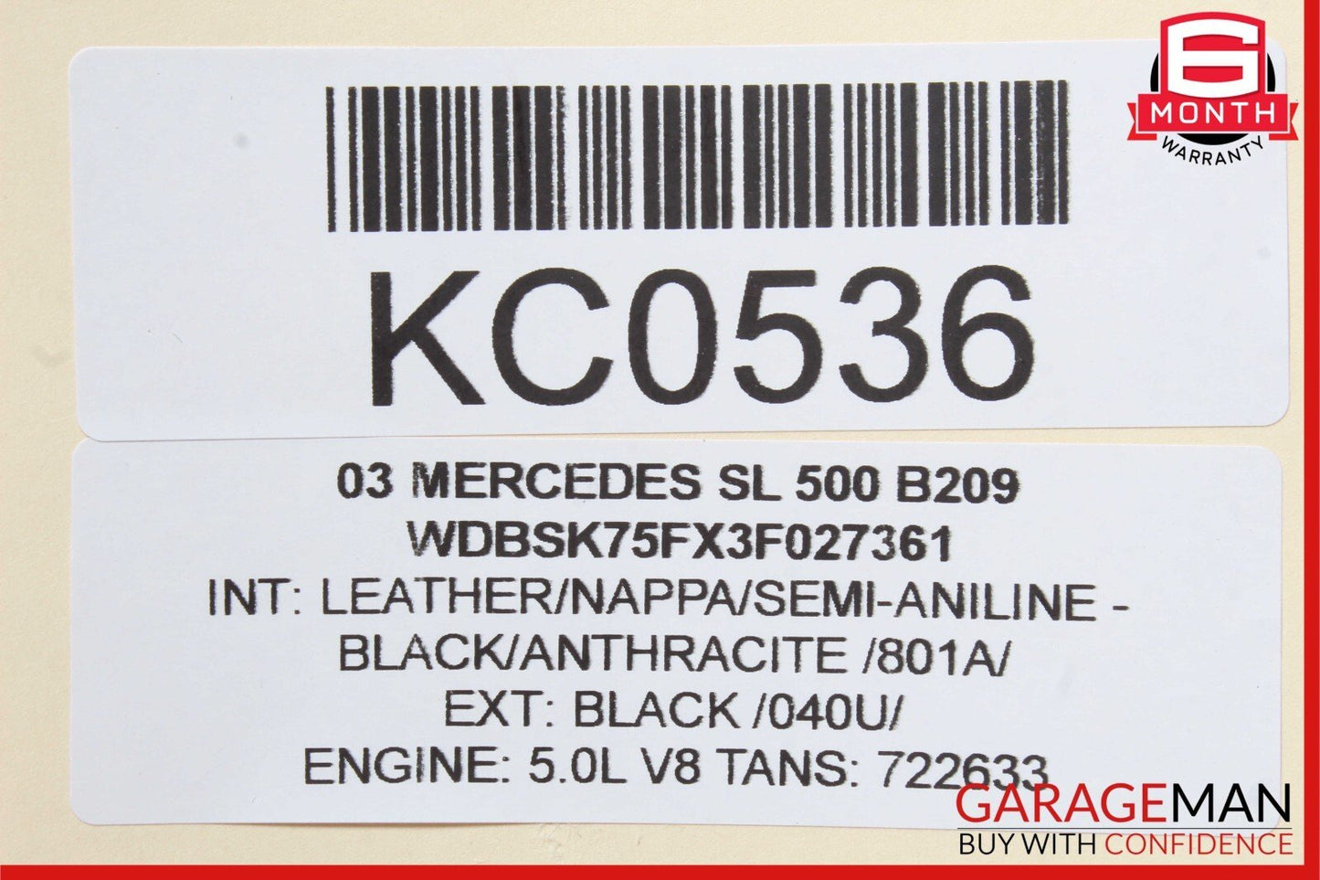 2003 Mercedes R230 SL500 Outboard Crossover With Tweeter-Level Control GTO8608C