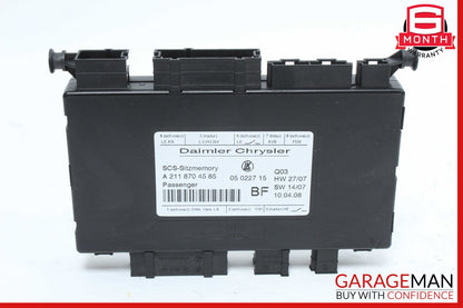 03-12 Mercedes W211 E350 SLK350 Front Right Seat Control Module 2118704585 OEM