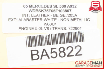 03-12 Mercedes R230 SL500 SL550 Door Control Module Left Side 2308204726 OEM
