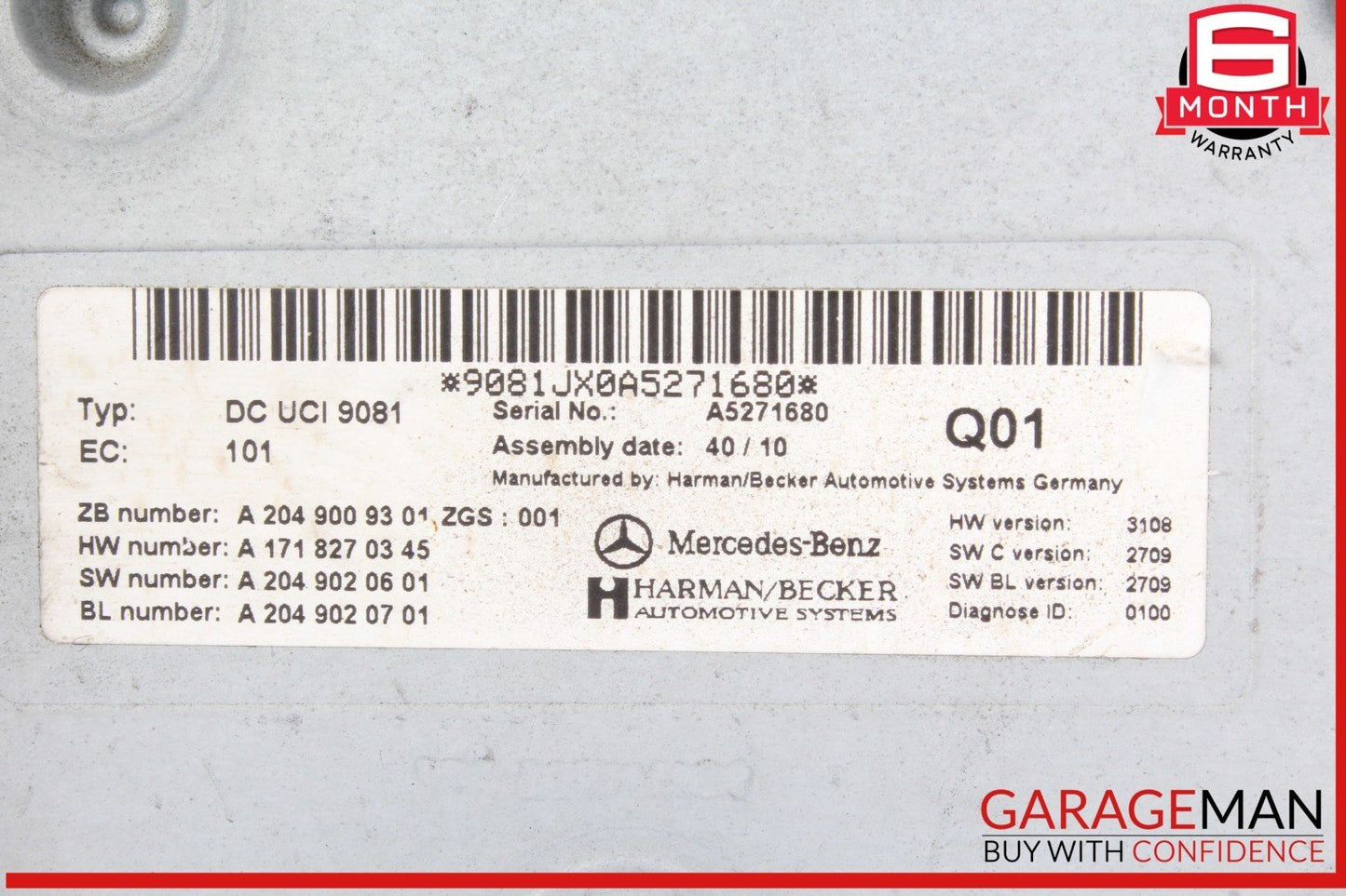 06-14 Mercedes W221 S400 Hybrid Communication Interface Ipod Control Module Unit