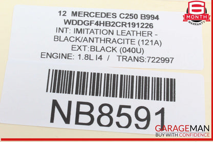 08-14 Mercedes W204 C250 C350 Front Right Side Seat Belt Retractor Black OEM