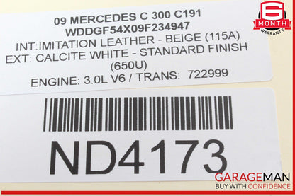 08-14 Mercedes W204 C300 C350 Front Right Side Curved Wishbone Control Arm OEM