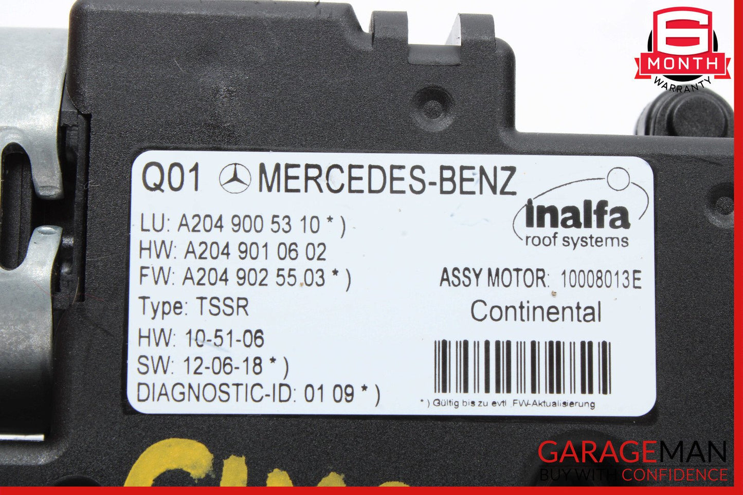 08-15 Mercedes X204 GLK250 C350 Panoramic Sunroof Sun Roof Motor Unit OEM