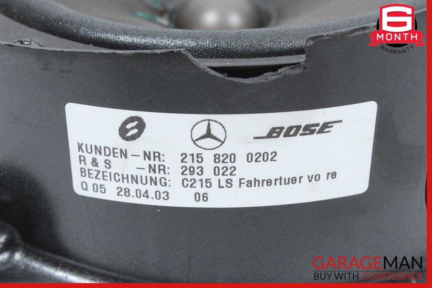 00-06 Mercedes W215 CL55 CL600 Door & Tweeter Speaker Right Passenger Side OEM