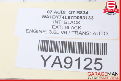 07- 15 Audi Q7 Right Side Power Window Motor Regulator 4L0959802B OEM