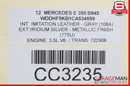 10-16 Mercedes W212 E350 C250 SL400 Rear Differential Diff Axle Carrier 3.07 OEM