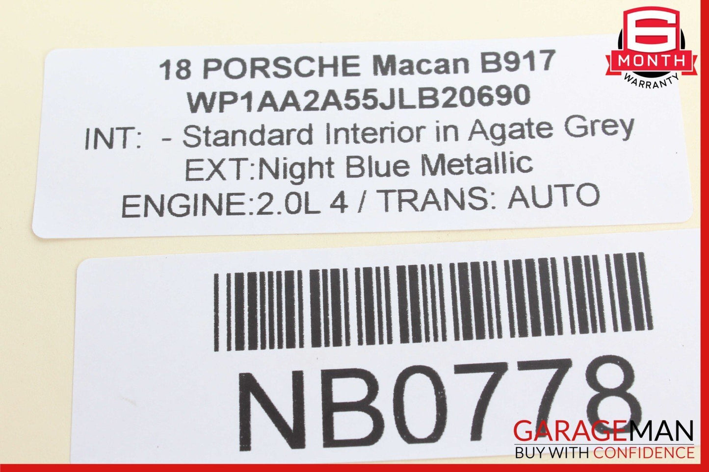17-18 Porsche Macan 95B Engine Injector Transmission Wiring Harness OEM