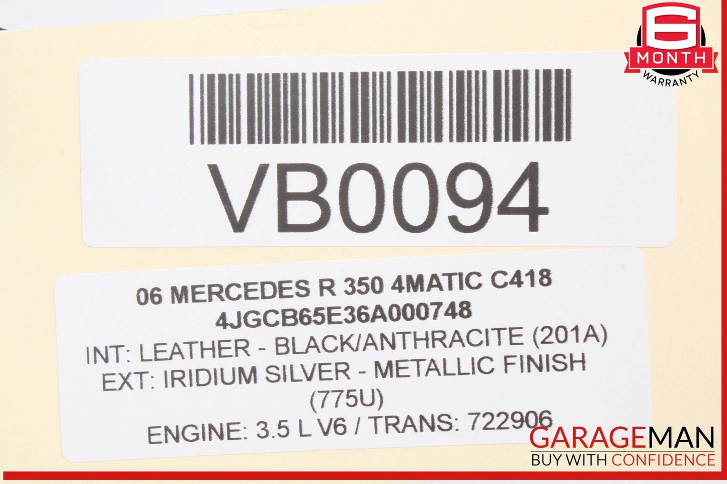06-13 Mercedes W251 R350 4MATIC Panoramic Sunroof Sun Roof Motor 1648201442 OEM