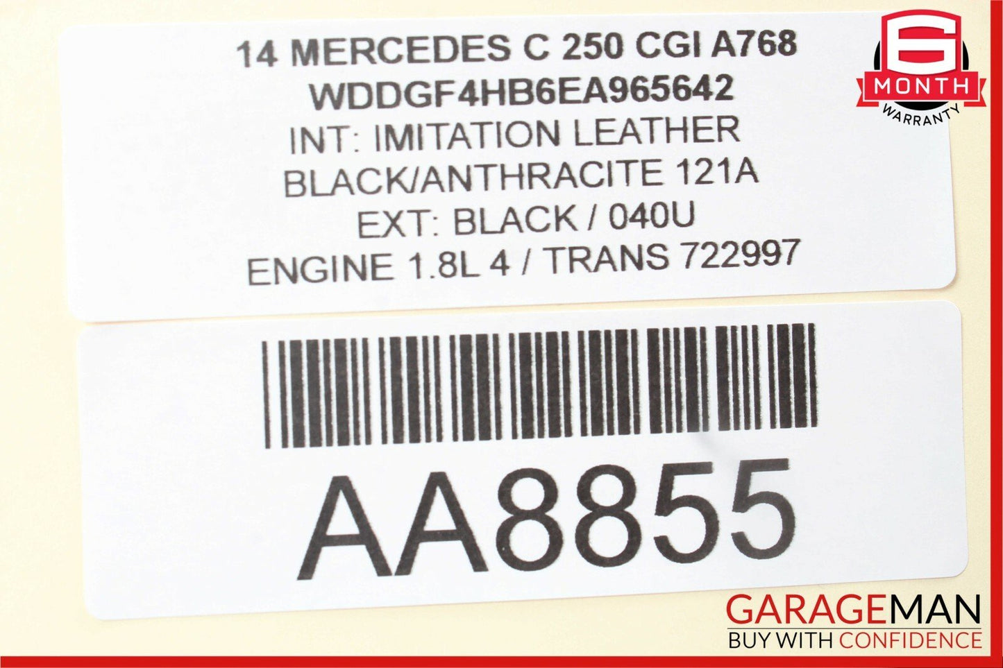 10-16 Mercedes W212 E350 E400 C300 Interior Rear View Mirror Black 2048104217