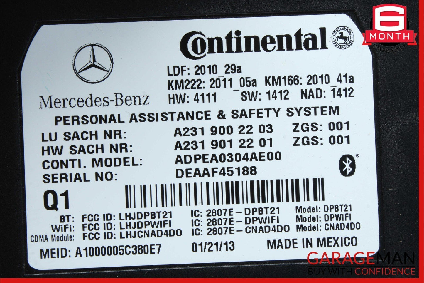 12-20 Mercedes C300 E350 GLA250 SL400 Communication Control Module Unit