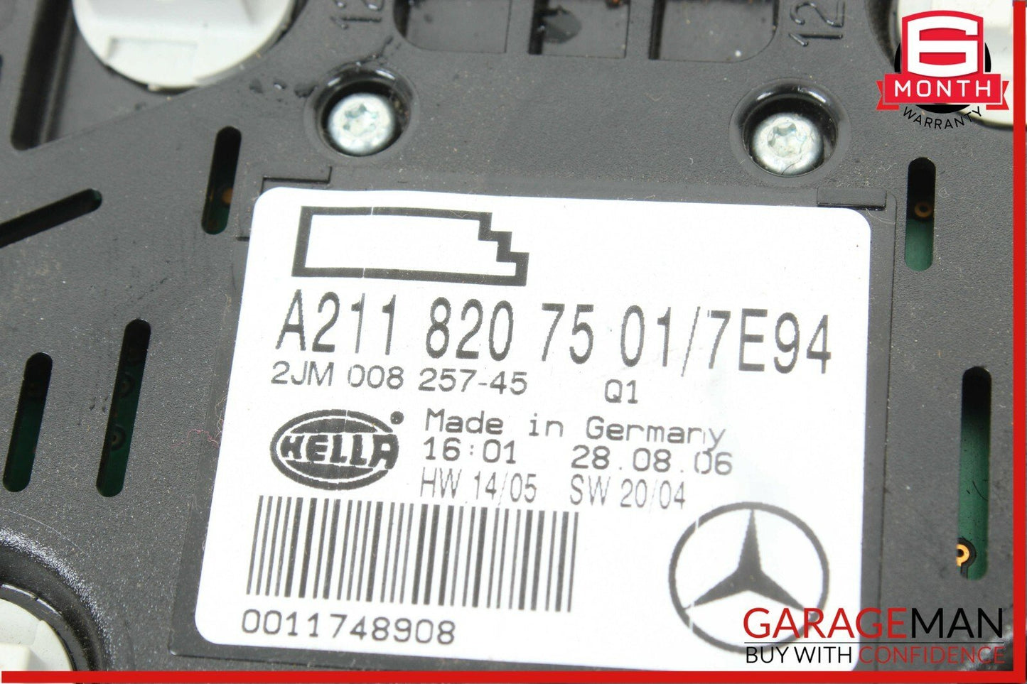 06-11 Mercedes W211 E350 CLS550 Rear Overhead Dome Light Reading Map Grey OEM