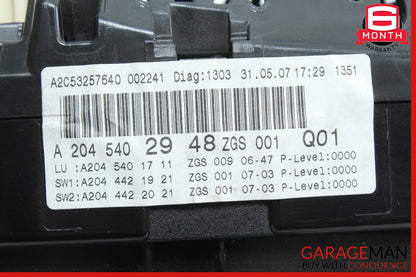 08-11 Mercedes W204 C300 C350 Instrument Speedometer Cluster 2045402948 OEM
