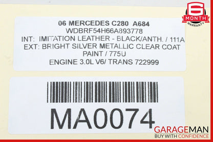 05-07 Mercedes W203 C280 C320 Front Right Exterior Door Handle Perlite Grey