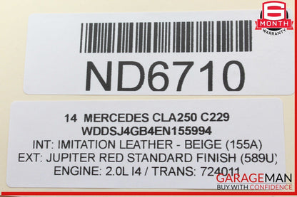 12-20 Mercedes W117 CLA250 Front Left Driver Side Door Control Module Unit OEM