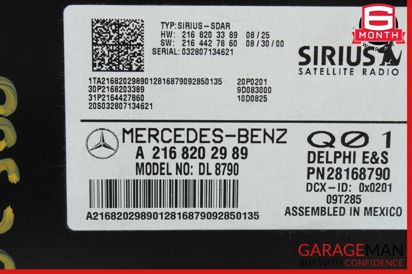 Mercedes W204 C300 S550 SL550 Sirius Satellite Radio Receiver Module Unit OEM