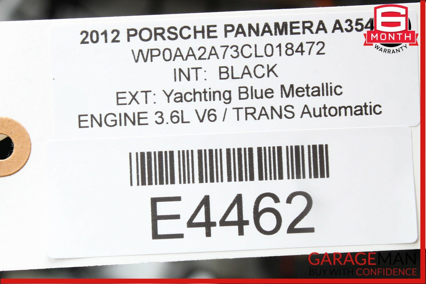 10-15 Porsche Panamera 970 Front Right Side Upper Pillar Trim Panel Black OEM