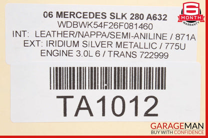 05-11 Mercedes R171 SLK280 Rear Left Convertible Roof Top Trunk Lid Cylinder