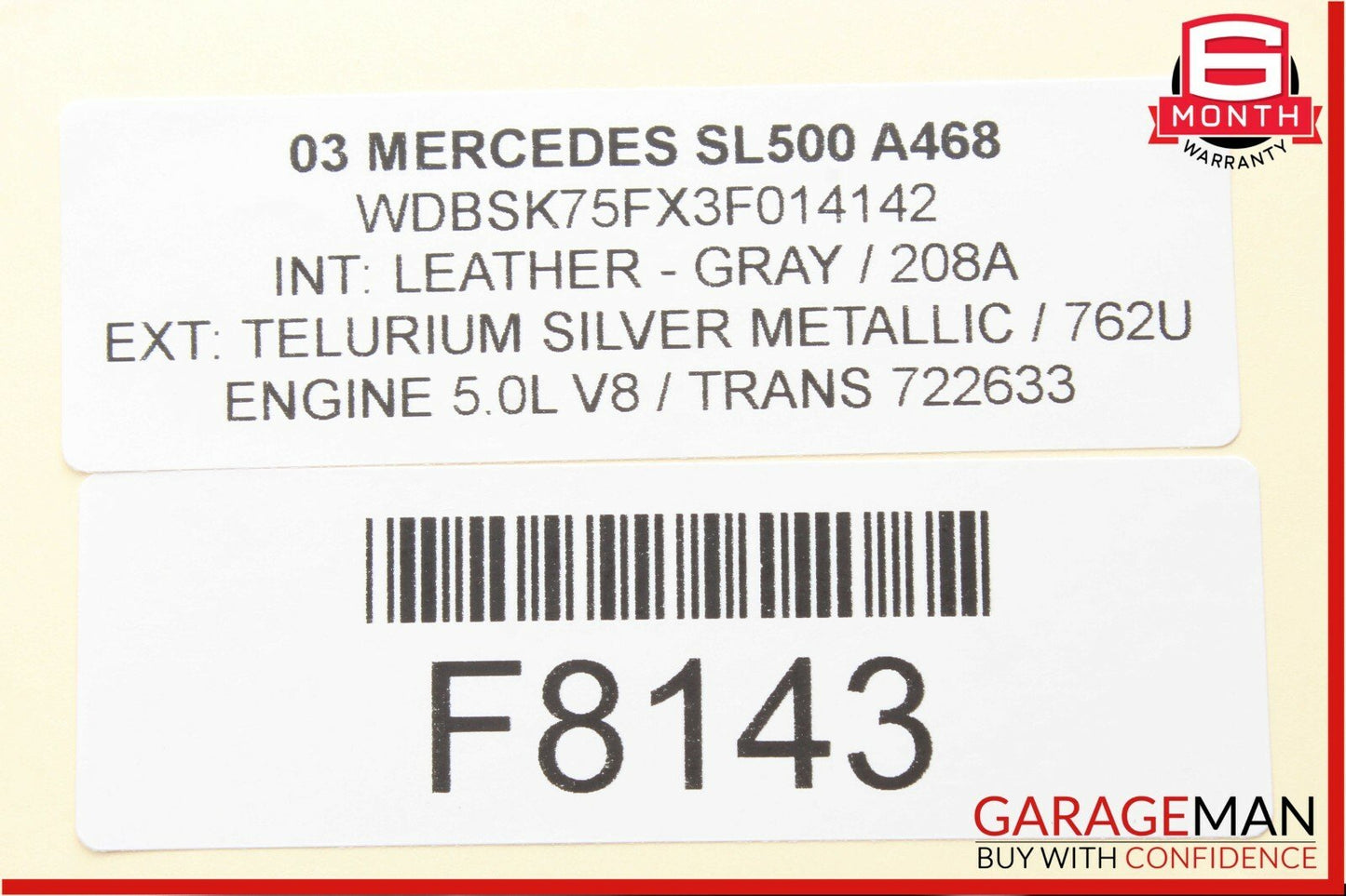 03-06 Mercedes R230 SL500 SL55 AMG Keyless Go Entry Door Antenna Module Assembly