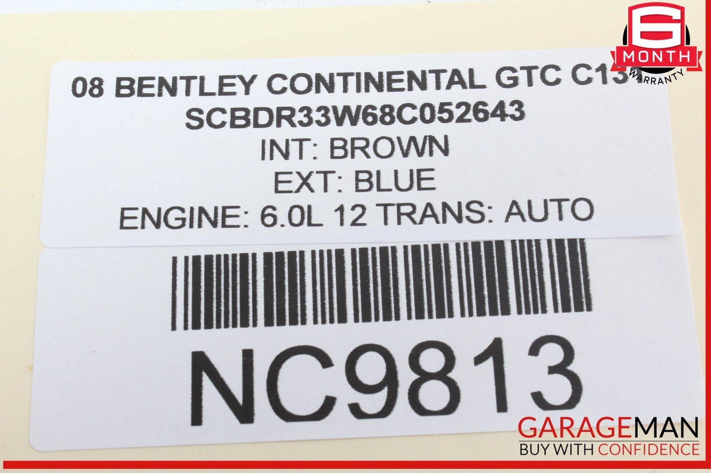 03-18 Bentley Continental GTC Front Right Side Sun Visor Shade Sunvisor OEM