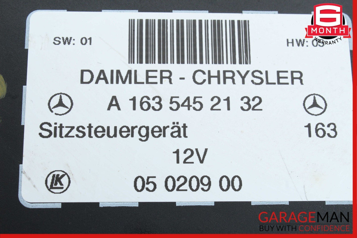 98-05 Mercedes W163 ML430 ML320 Seat Control Module Front Left Or Right OEM
