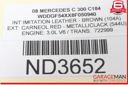08-18 Mercedes W204 C300 C250 Rear Left Driver Side Door Control Module Unit