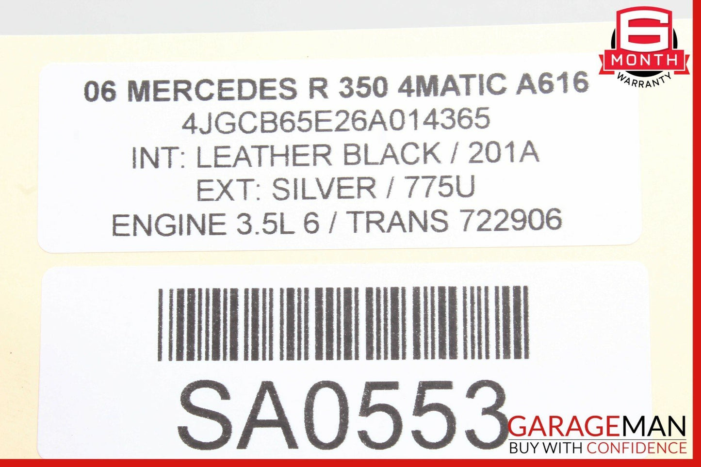 06-12 Mercedes W251 R350 Panoramic Sunroof Sun Roof Motor 1648201442 OEM