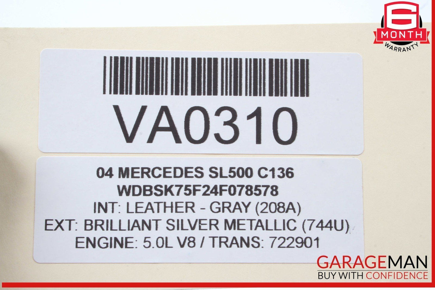 03-08 Mercedes R230 SL500 Rear Left Seat Belt Retractor Luggage w/ Speaker OEM