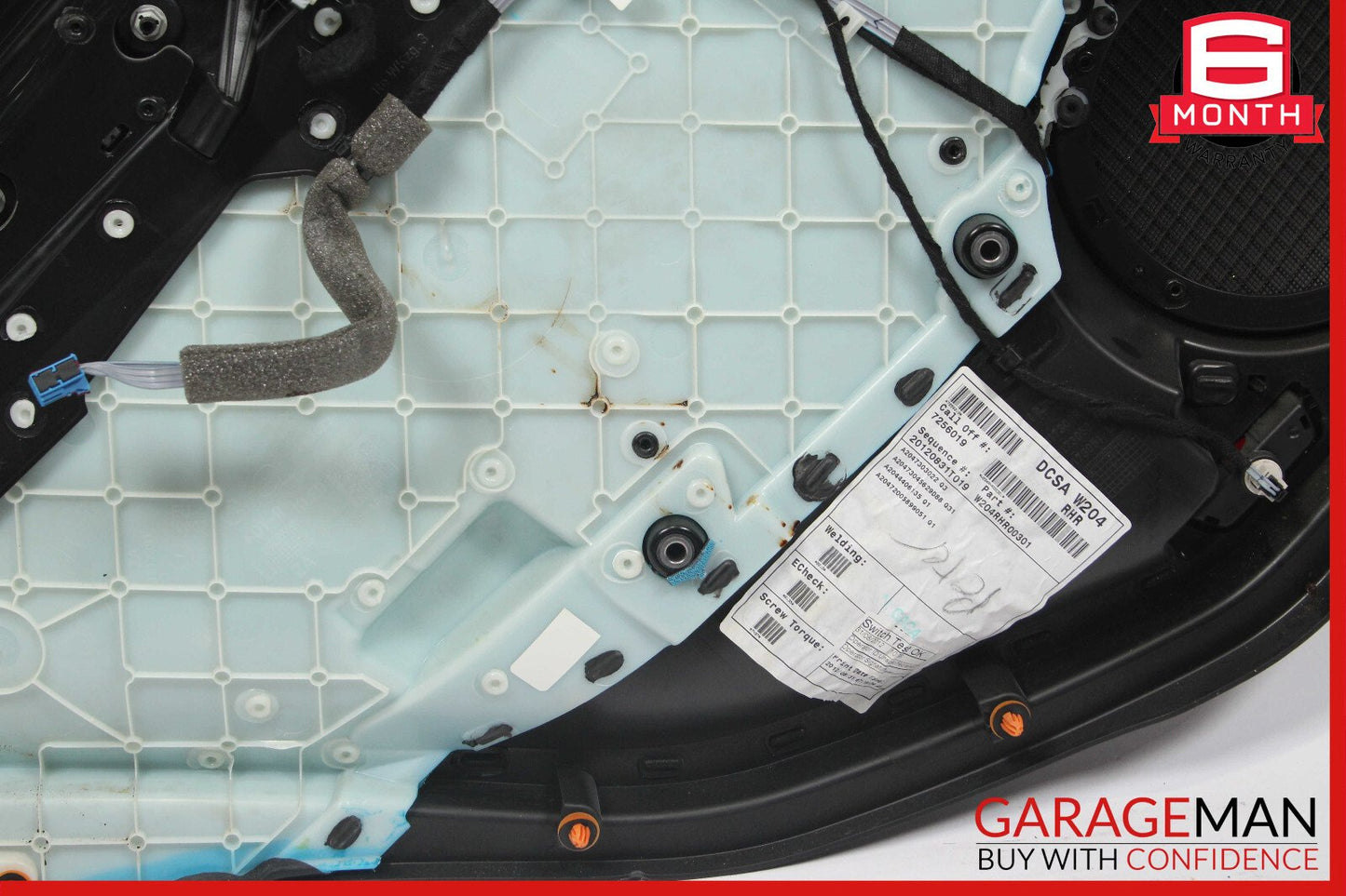 08-14 Mercedes W204 C300 C250 C350 Rear Right Interior Door Panel Black OEM