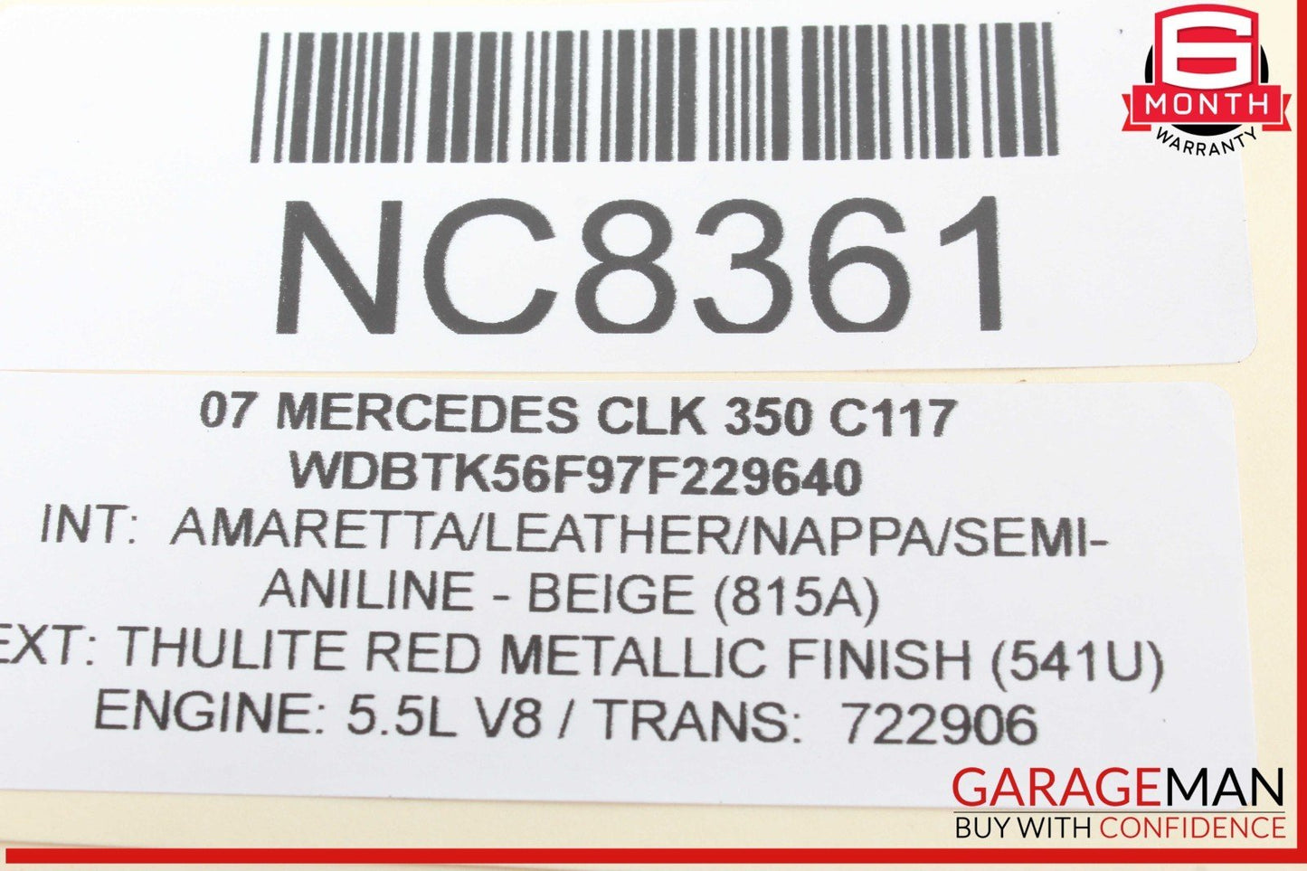 03-09 Mercedes W209 CLK350 CLK320 Left or Right Side Bow Tension Cylinder OEM