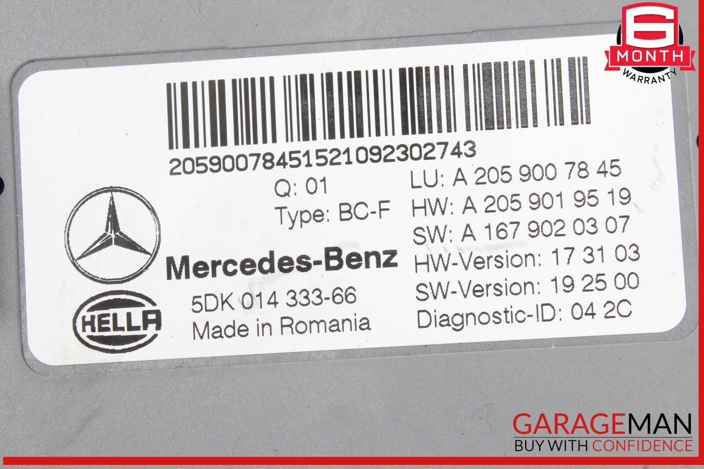16-22 Mercedes X253 GLC43 AMG Signal Acquisition Control Module Unit OEM