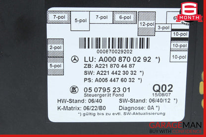 07-13 Mercedes W221 S550 S63 AMG Rear Right / Left Side Door Control Module Unit