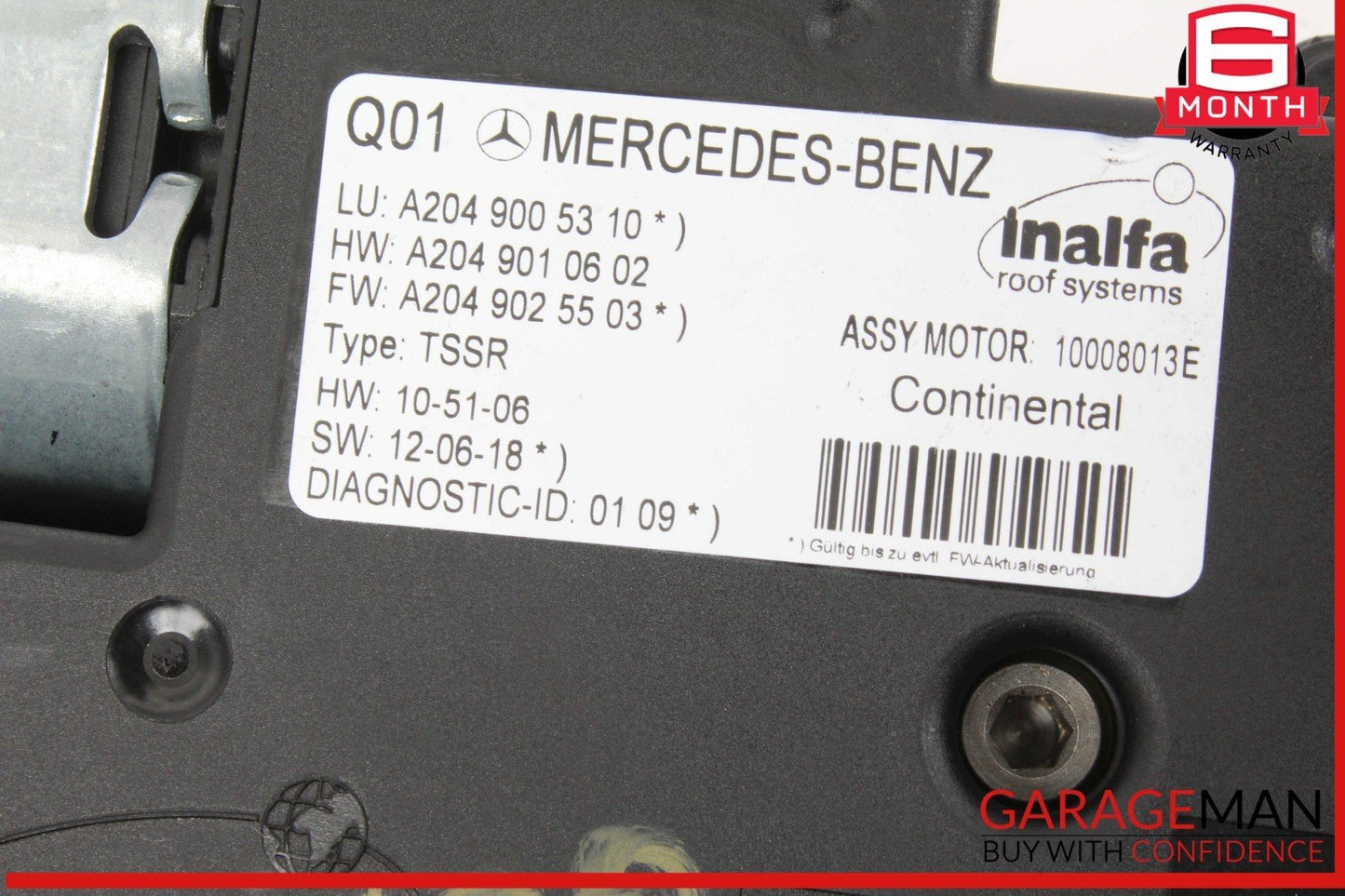 08-15 Mercedes X204 GLK350 Panoramic Sunroof Sun Roof Motor Unit 2049005310 OEM