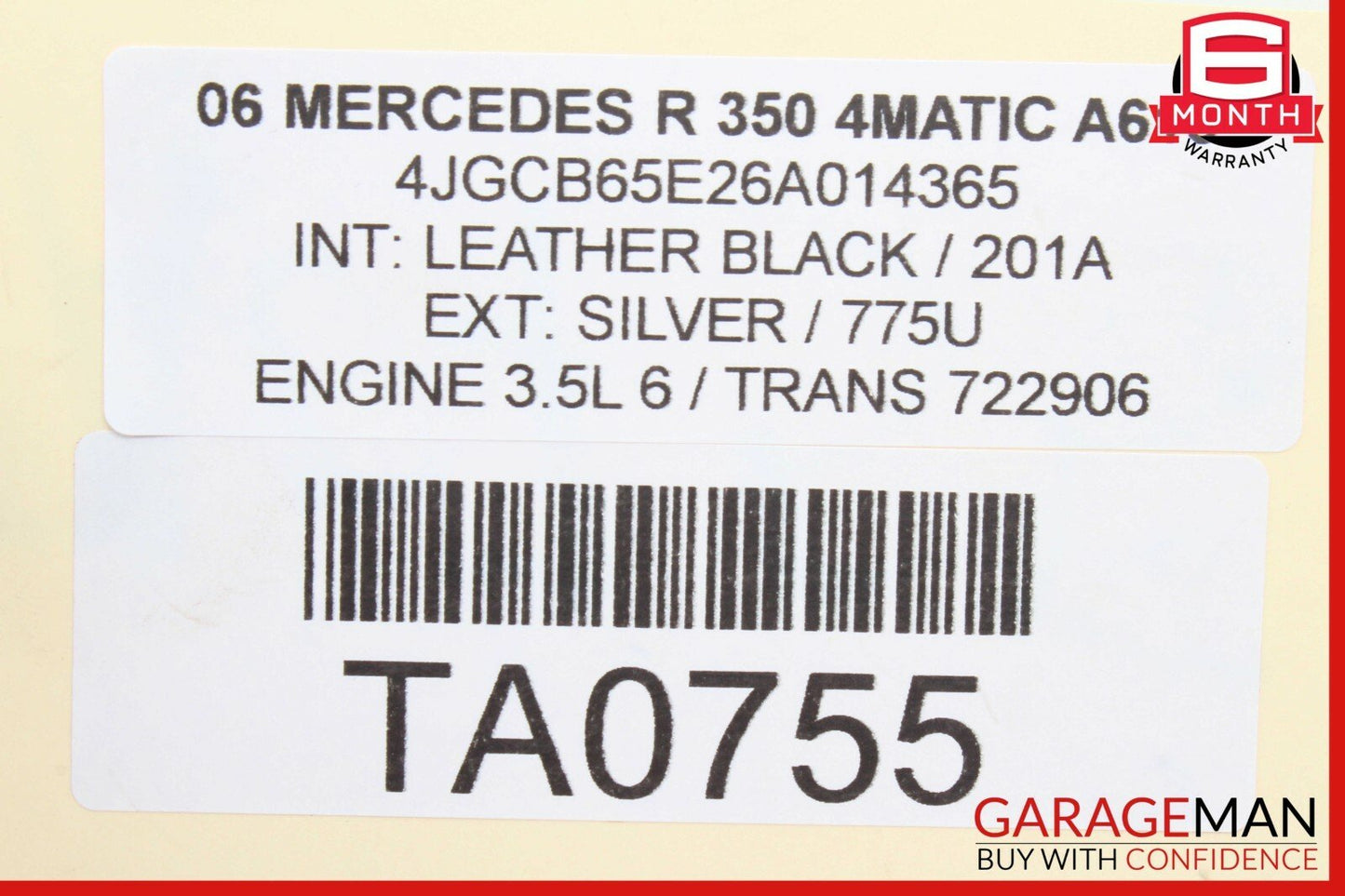 06-10 Mercedes R350 Left Side Engine Camshaft Cam Shaft Exhaust OEM