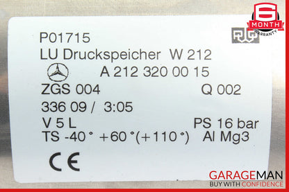 10-16 Mercedes W212 E550 Air Tank Suspension Pressure Reservoir OEM