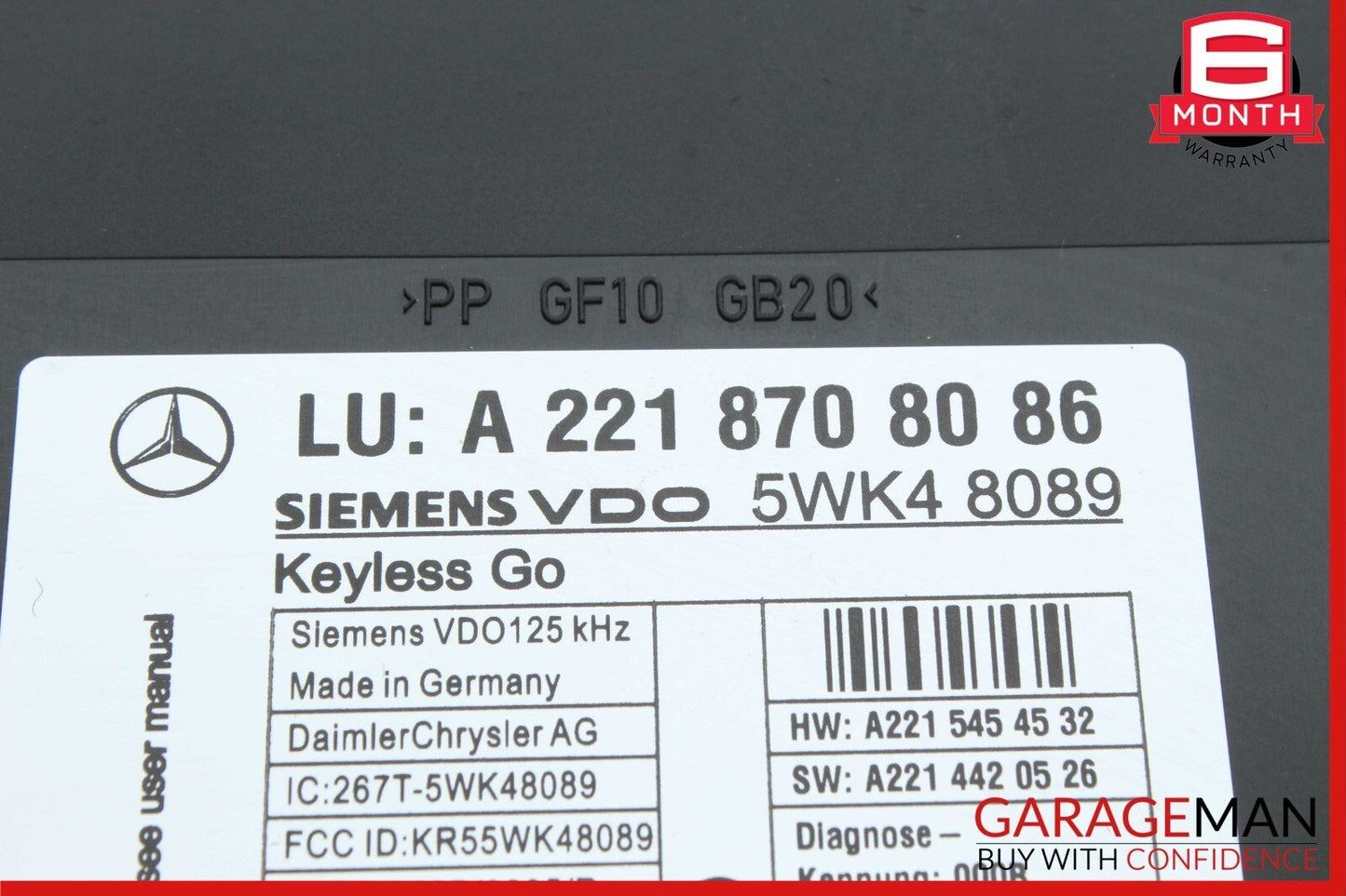07-10 Mercedes W221 S550 S600 Keyless Go Control Module Unit 2218708086 OEM